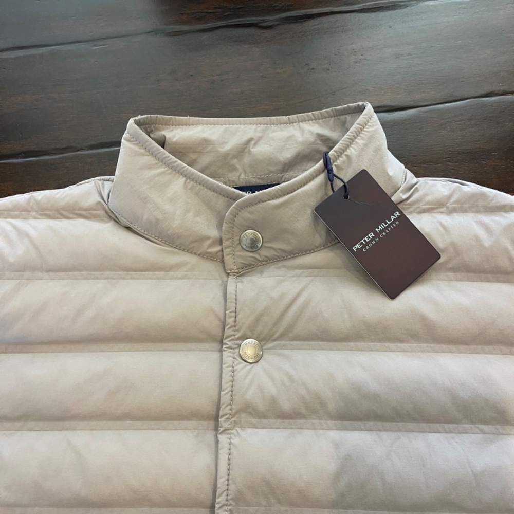 Peter Millar Men's Medium Quilted Puffer Regent Vest Gale Grey MSRP $285 - Picture 2 of 11